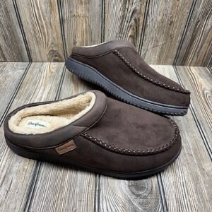 New Without Box Men's Size Large US 11-12 Dearforms Slippers Dark Brown